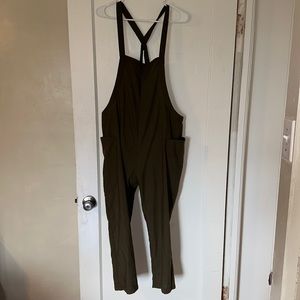 Olive Green loose fitting Overalls
